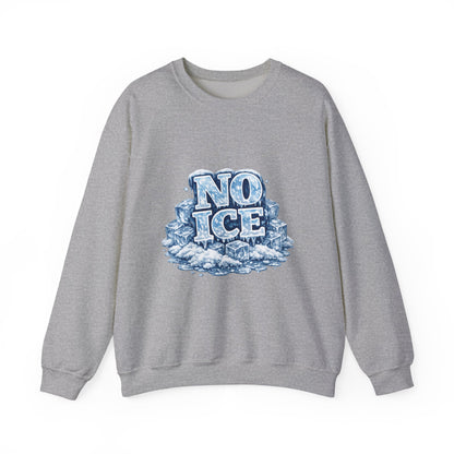 No ICE Crewneck Sweatshirt — Retro Iced Typography Graphic Sweatshirt