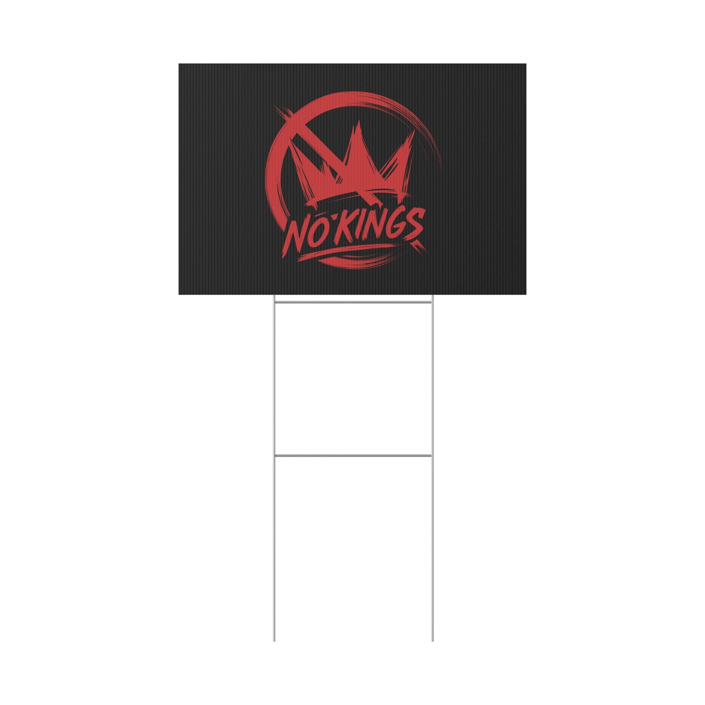 Black “No Kings” Protest Yard Sign