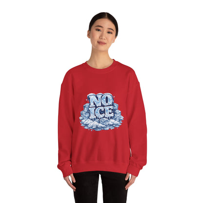 No ICE Crewneck Sweatshirt — Retro Iced Typography Graphic Sweatshirt