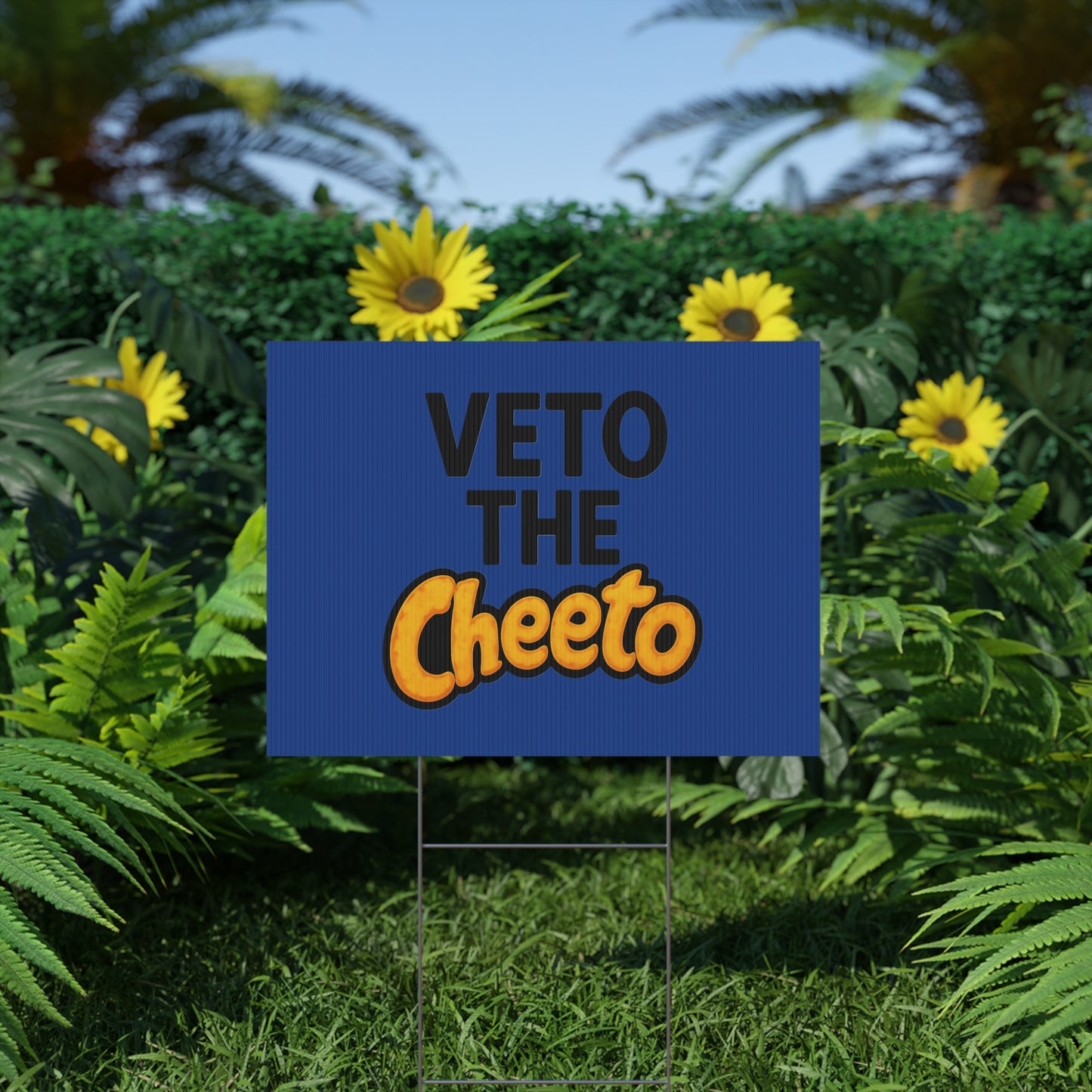 Dark Blue Veto the Cheeto Yard Sign