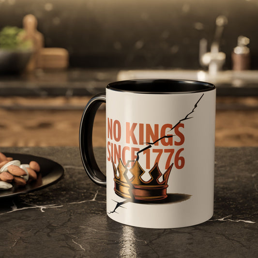 No Kings Colorful Crown Mug - Perfect for Gifts, Coffee Lovers, Birthdays, or Celebrations, 11oz & 15oz Sizes