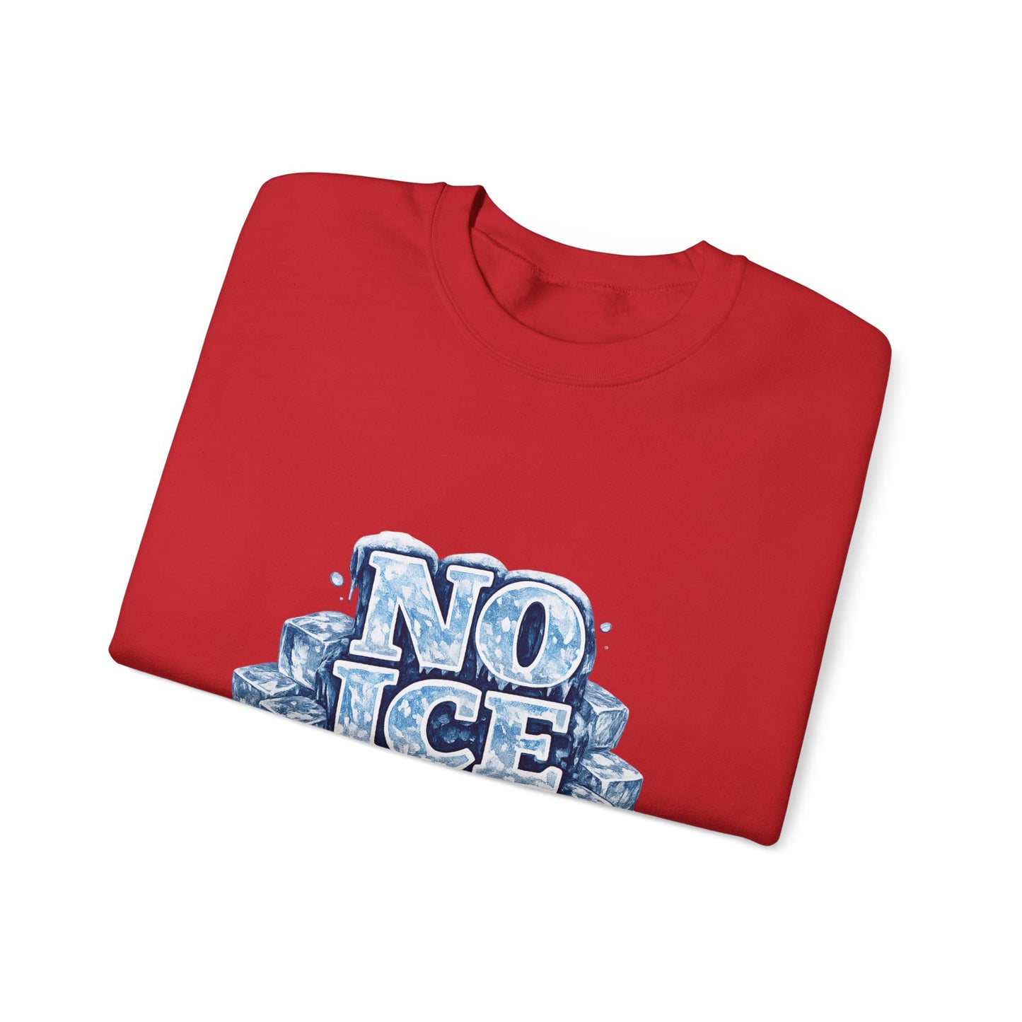 No ICE Crewneck Sweatshirt — Retro Iced Typography Graphic Sweatshirt