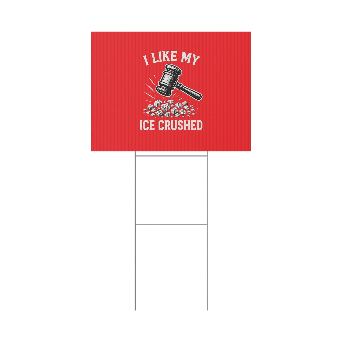 Red Crushed ICE Protest Yard Sign