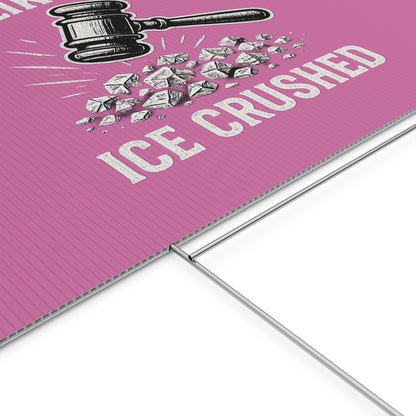Light Pink Crushed ICE Protest Yard Sign