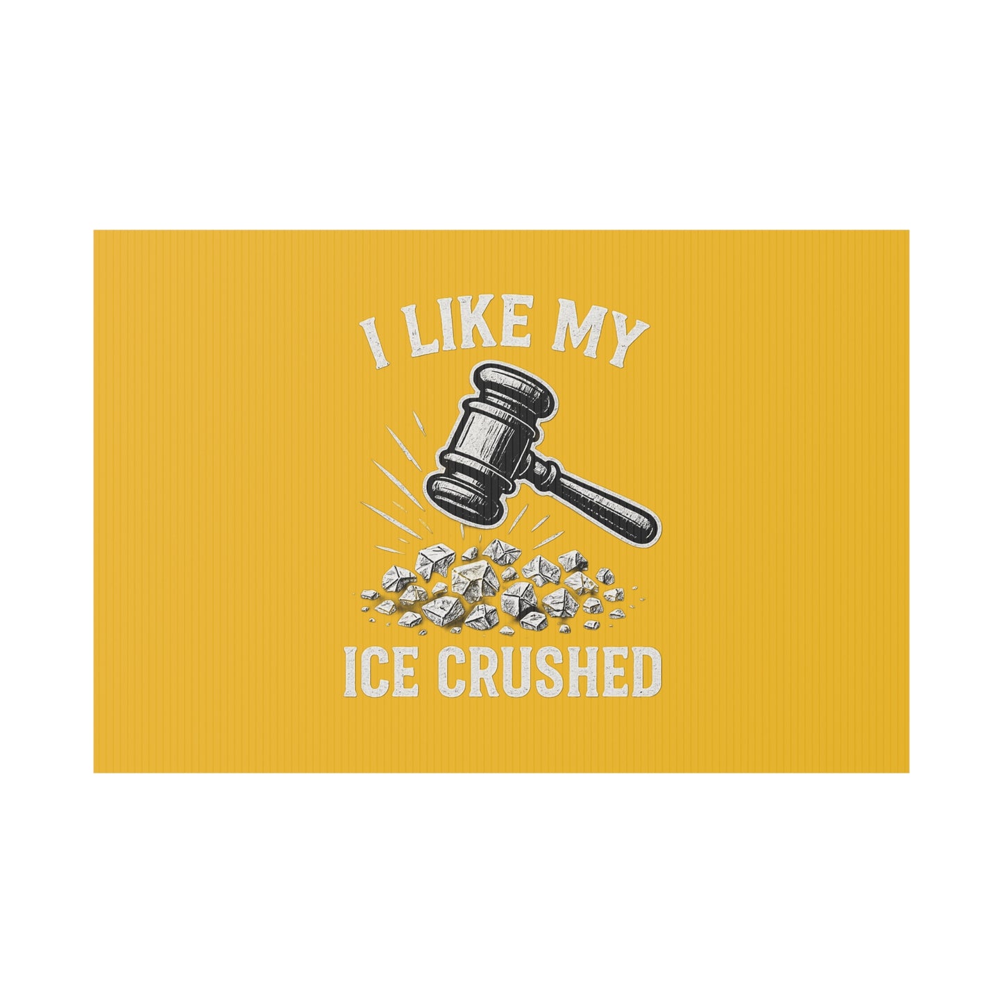 Yellow Crushed ICE Protest Yard Sign