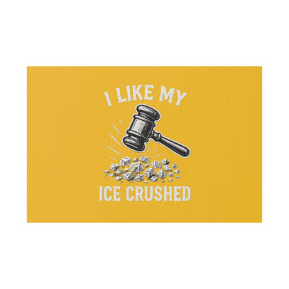 Yellow Crushed ICE Protest Yard Sign