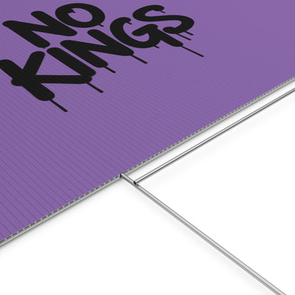 Light Purple Spray Paint No Kings Protest Yard Sign