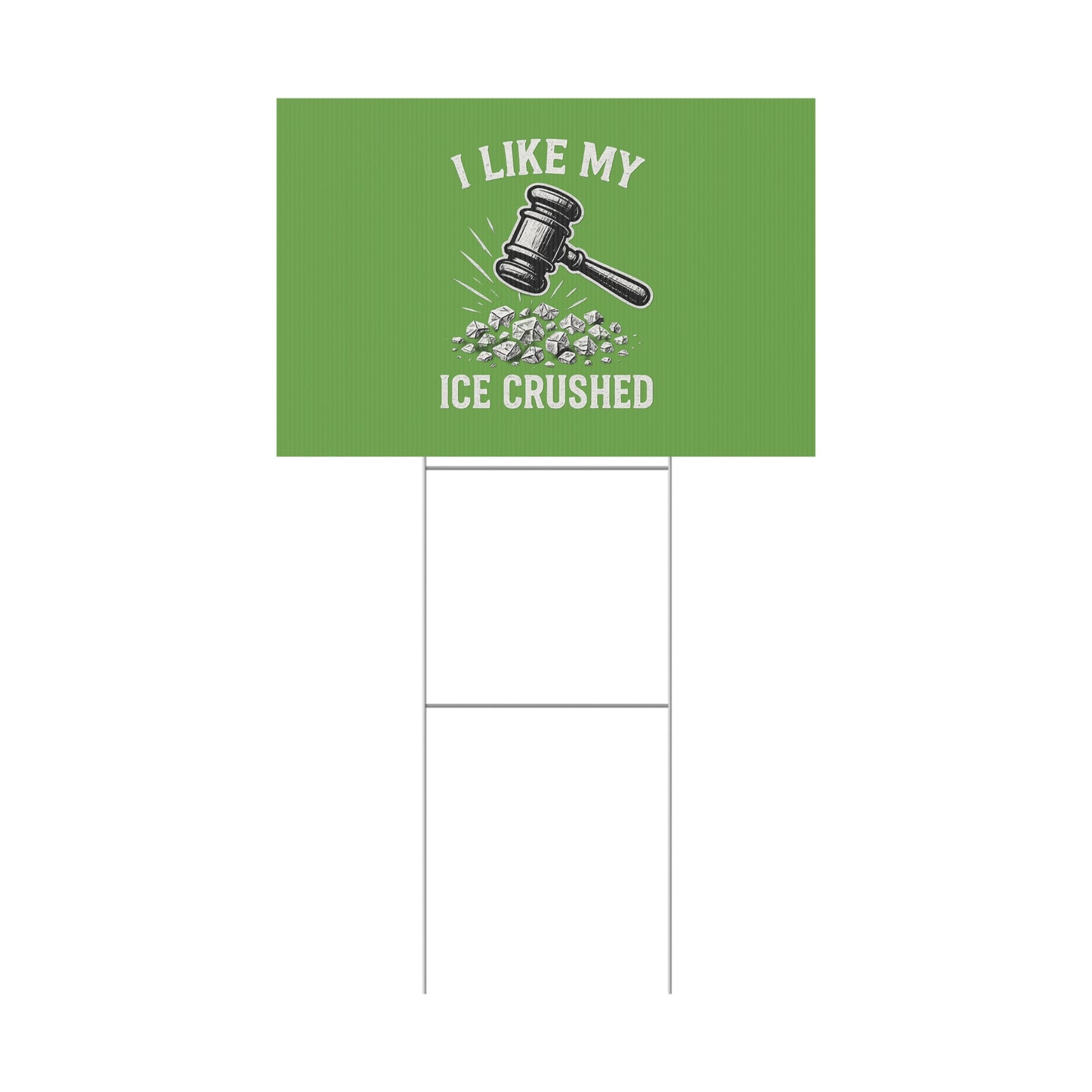 Light Green Crushed ICE Protest Yard Sign