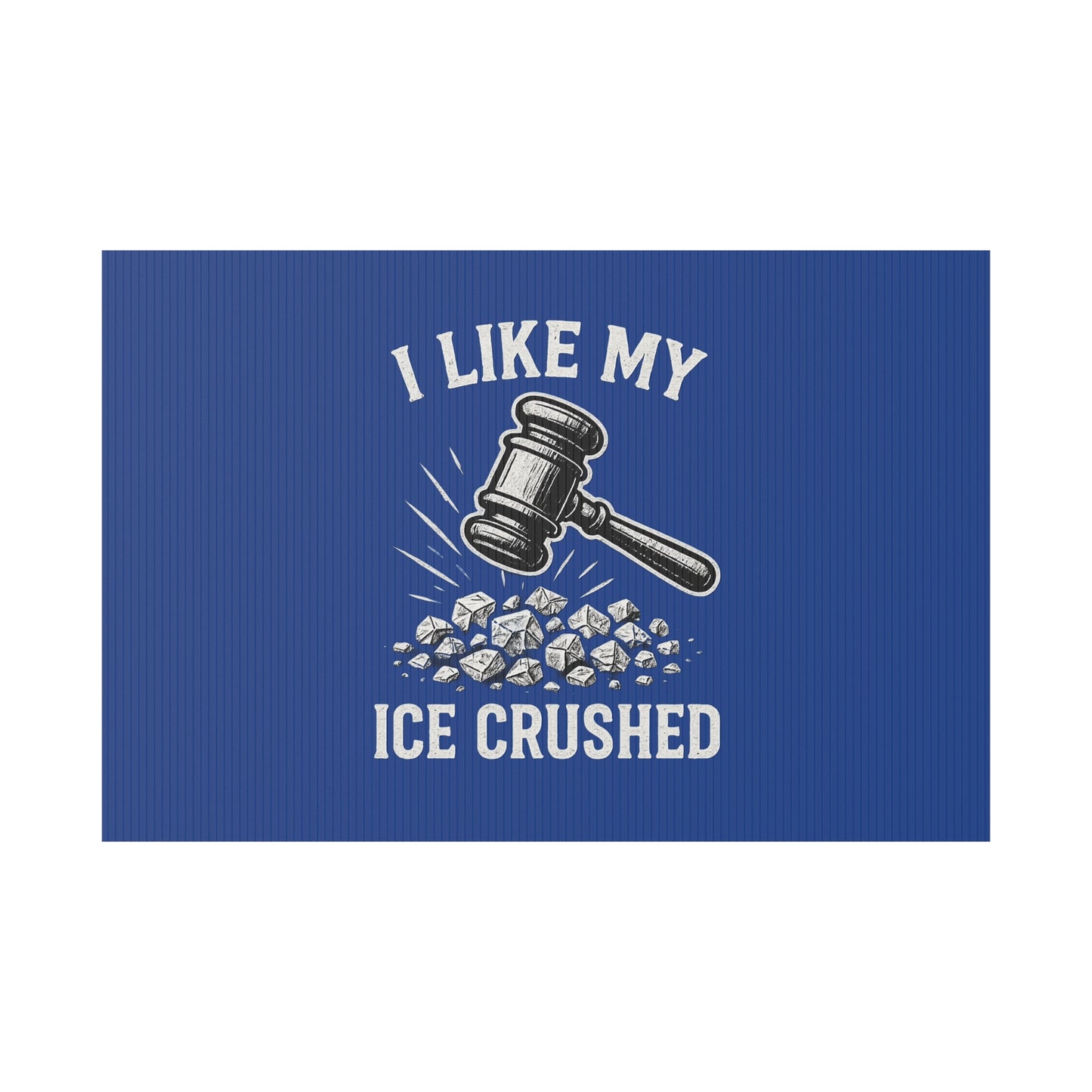 Dark Blue Crushed ICE Protest Yard Sign