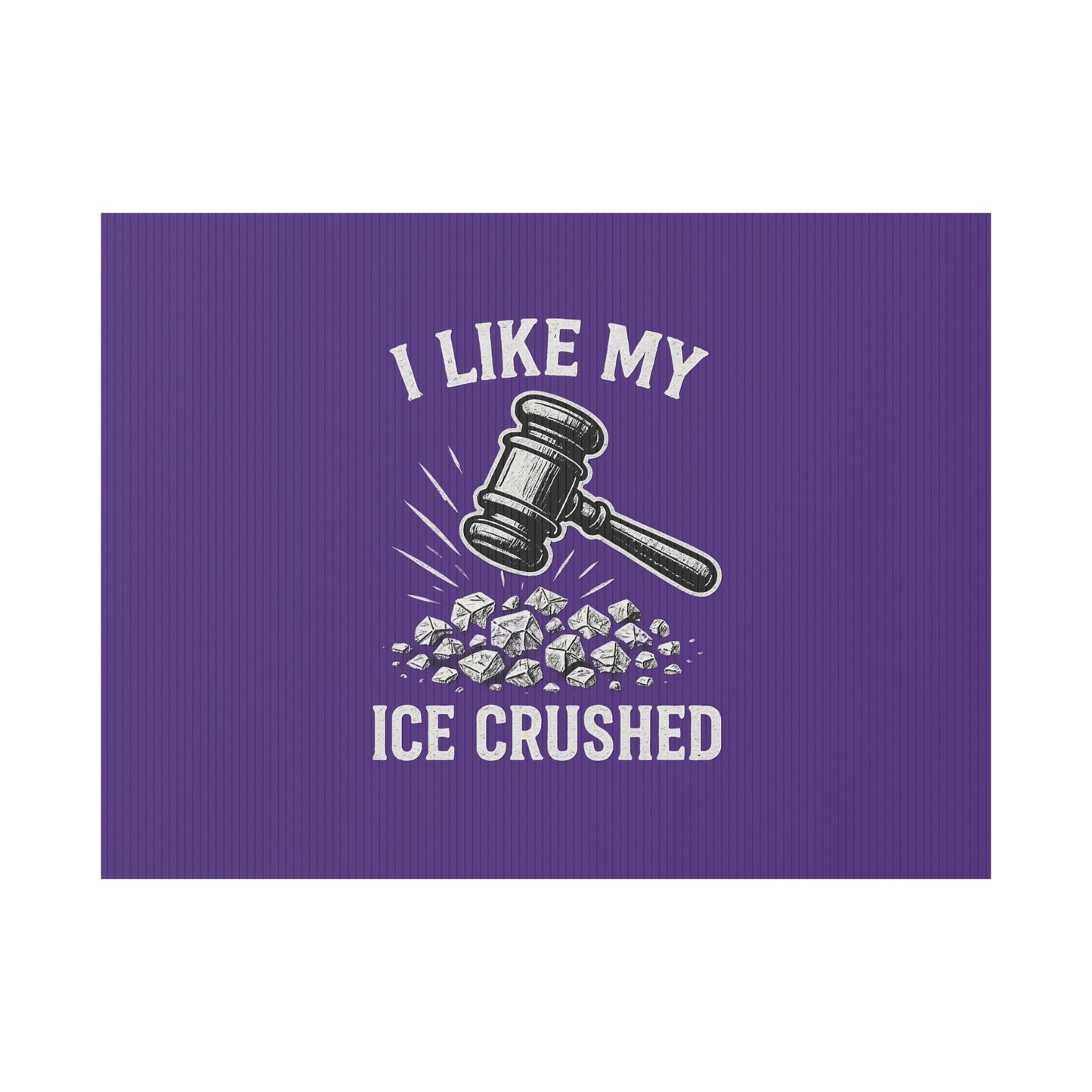 Dark Purple Crushed ICE Protest Yard Sign