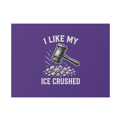 Dark Purple Crushed ICE Protest Yard Sign