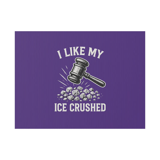 Dark Purple Crushed ICE Protest Yard Sign