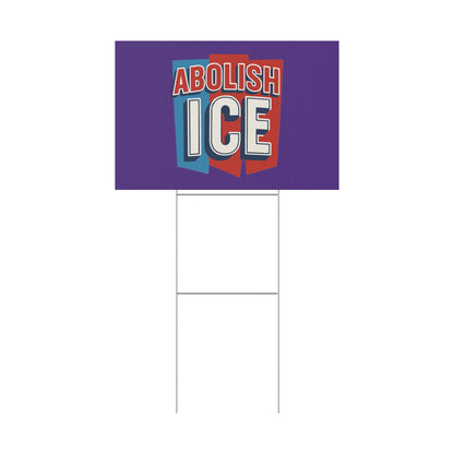 Dark Purple Abolish ICE Yard Sign