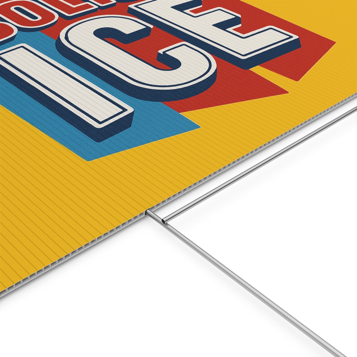 Yellow Abolish ICE Yard Sign