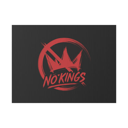 Black “No Kings” Protest Yard Sign