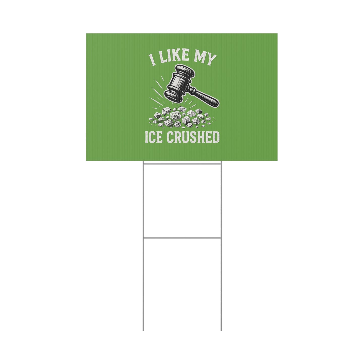 Light Green Crushed ICE Protest Yard Sign