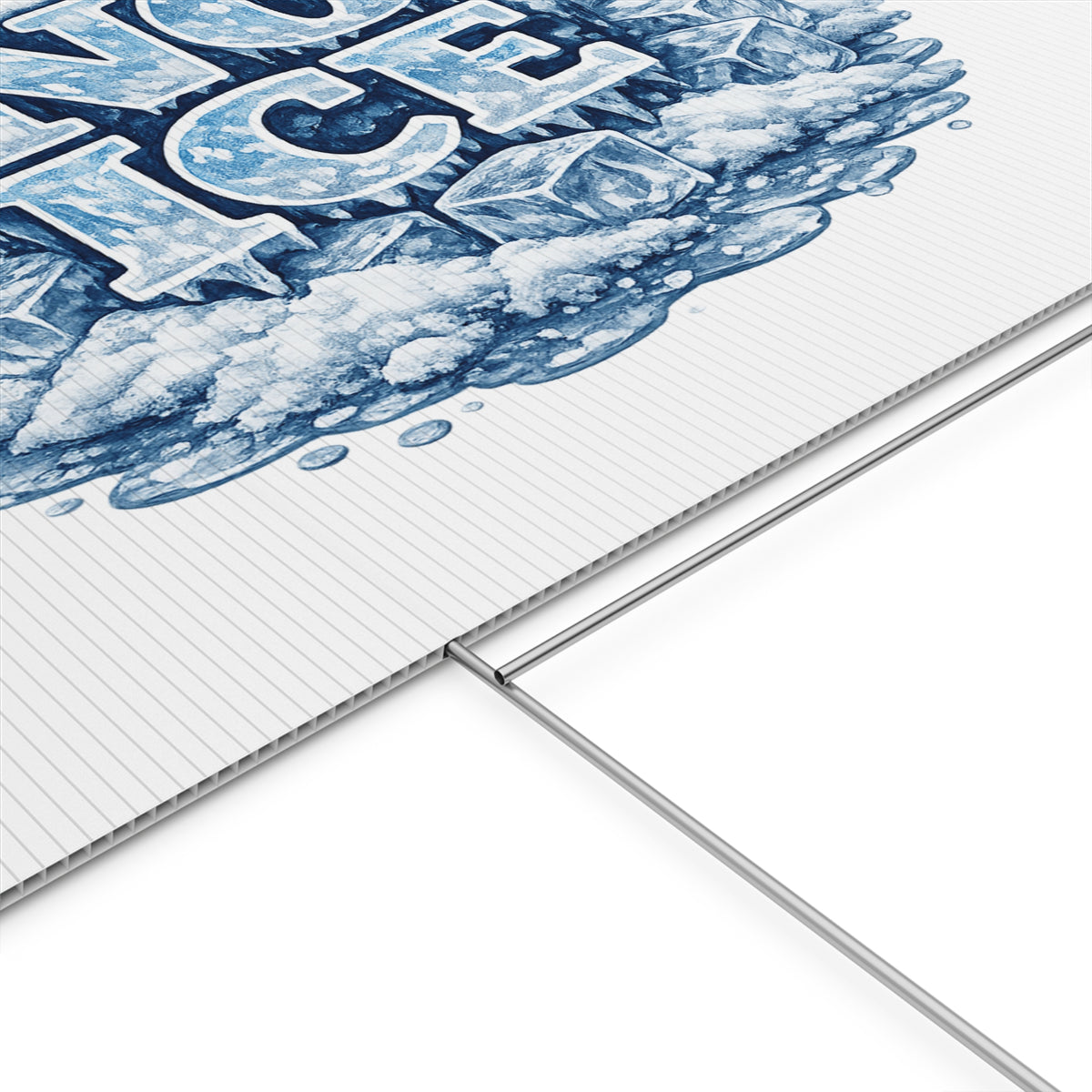 No ICE Plastic Yard Sign — Frosty 'No Ice' Iceberg Design Outdoor Lawn Sign