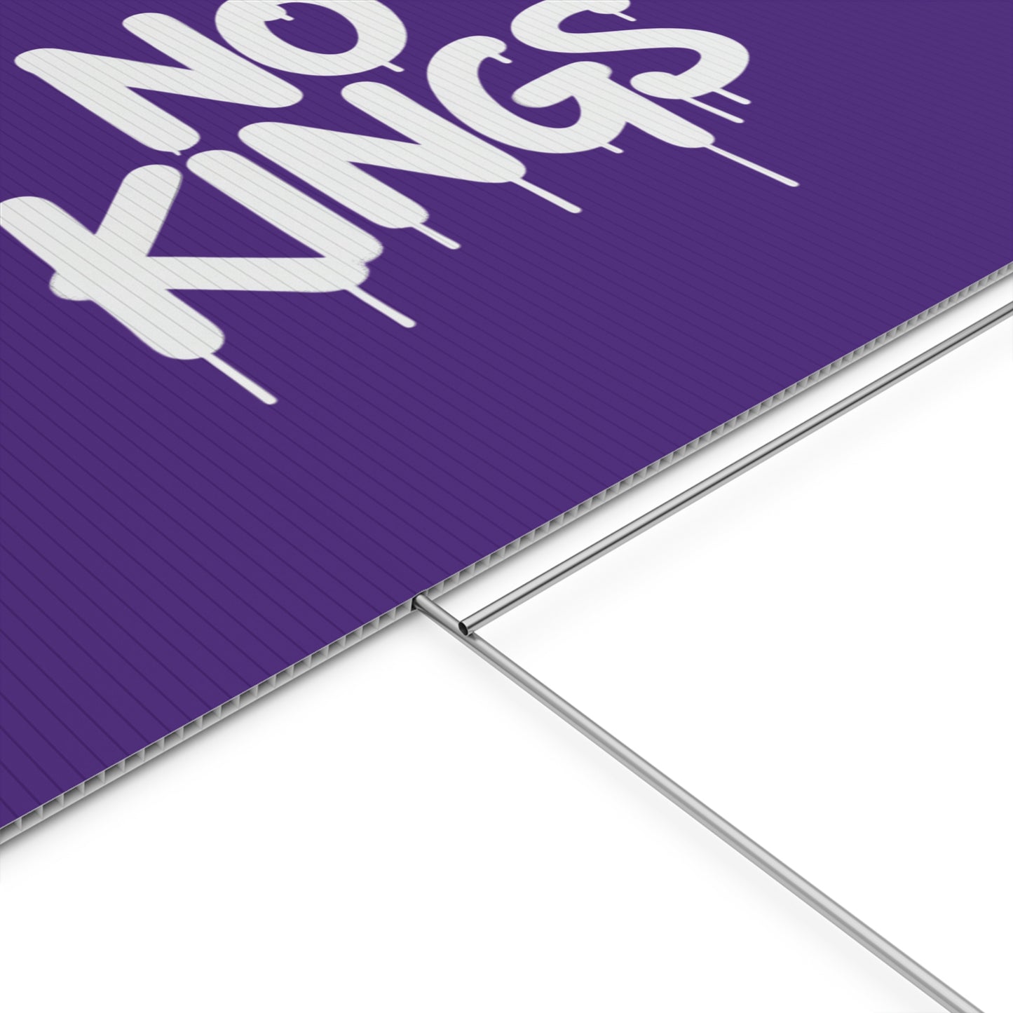 Purple Spray Paint No Kings Protest Yard Sign