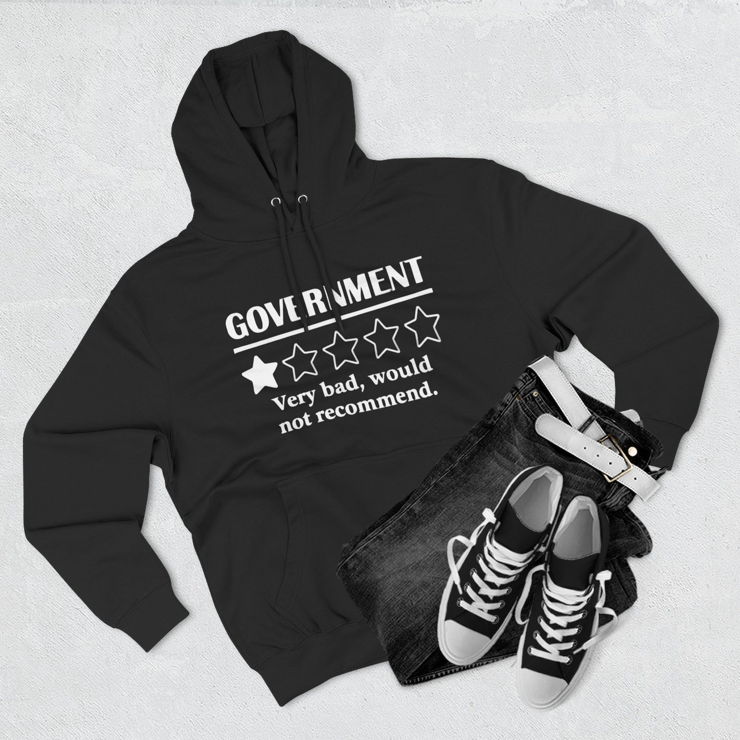 Fleece Hoodie with 1/5 Stars Would Not Recommend Design
