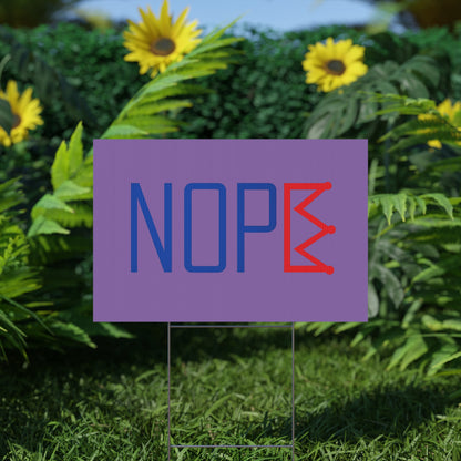 Light Purple NOPE Crown Yard Sign – Defy the Throne - protest shirt from No Kings Store