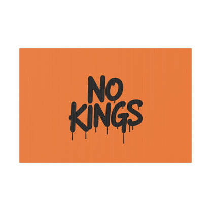 Orange Spray Paint No Kings Protest Yard Sign