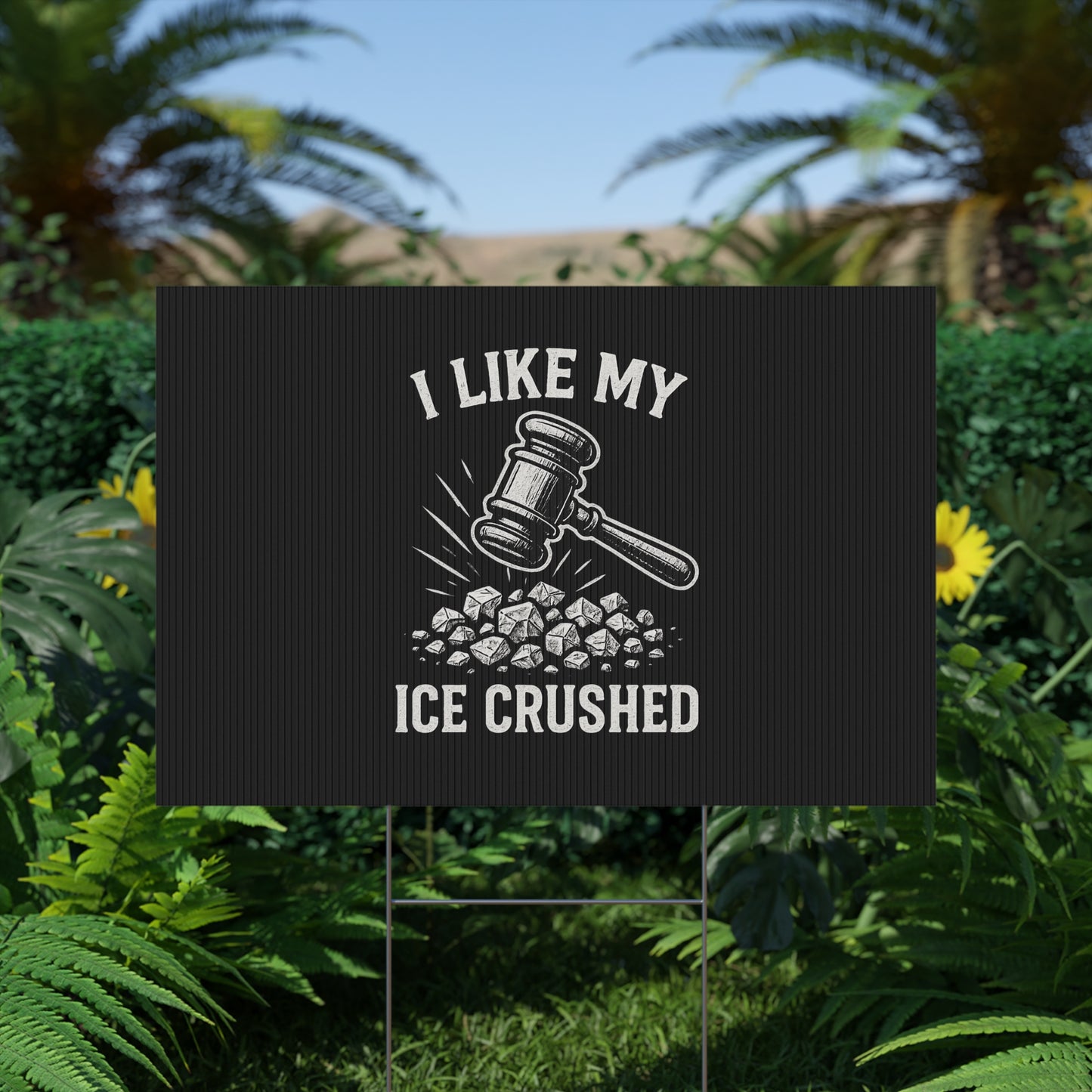 Black Crushed ICE Protest Yard Sign