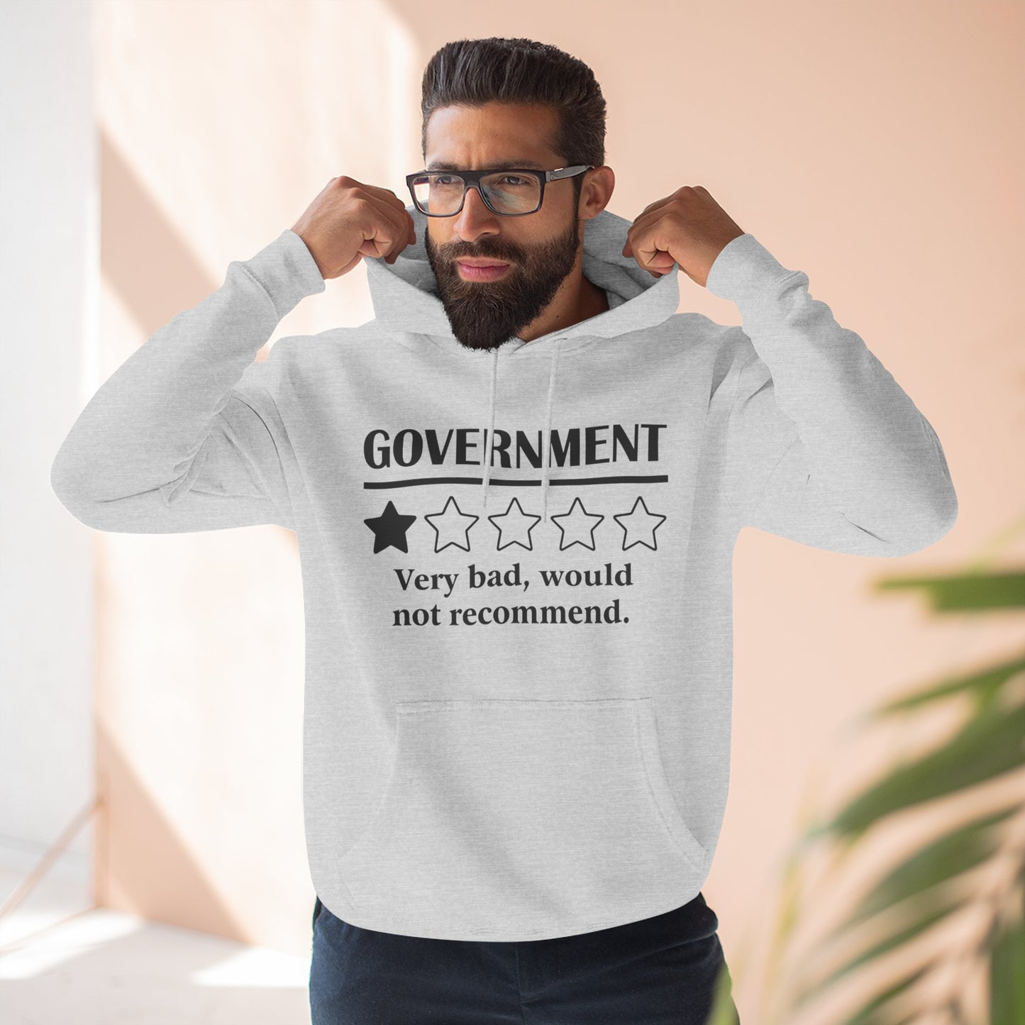Fleece Hoodie with 1/5 Stars Would Not Recommend Design