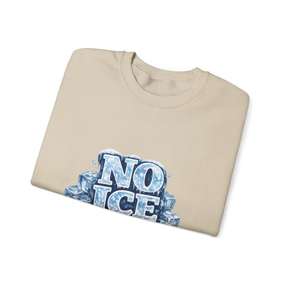 No ICE Crewneck Sweatshirt — Retro Iced Typography Graphic Sweatshirt
