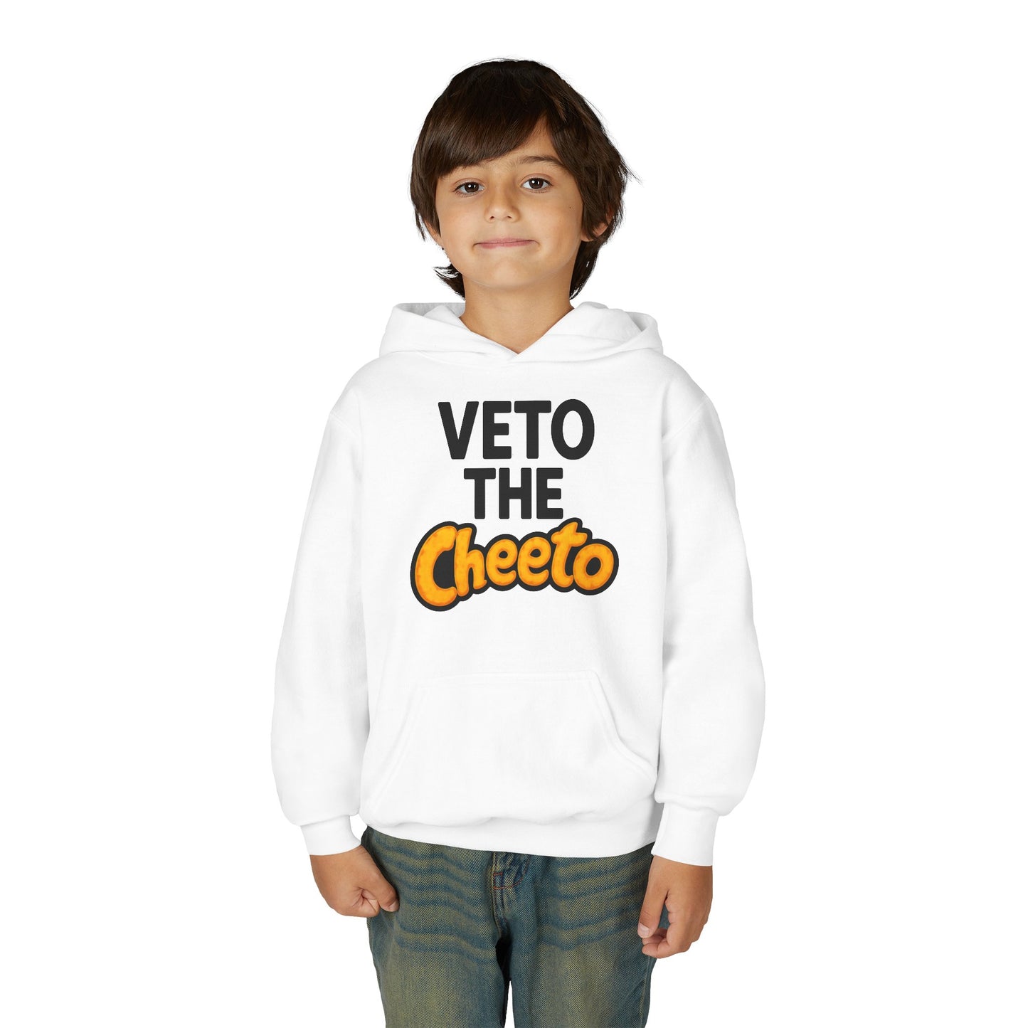 Veto the Cheeto Youth Hoodie – Tiny but Defiant