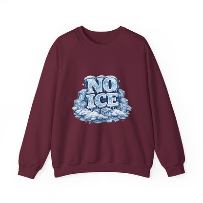No ICE Crewneck Sweatshirt — Retro Iced Typography Graphic Sweatshirt