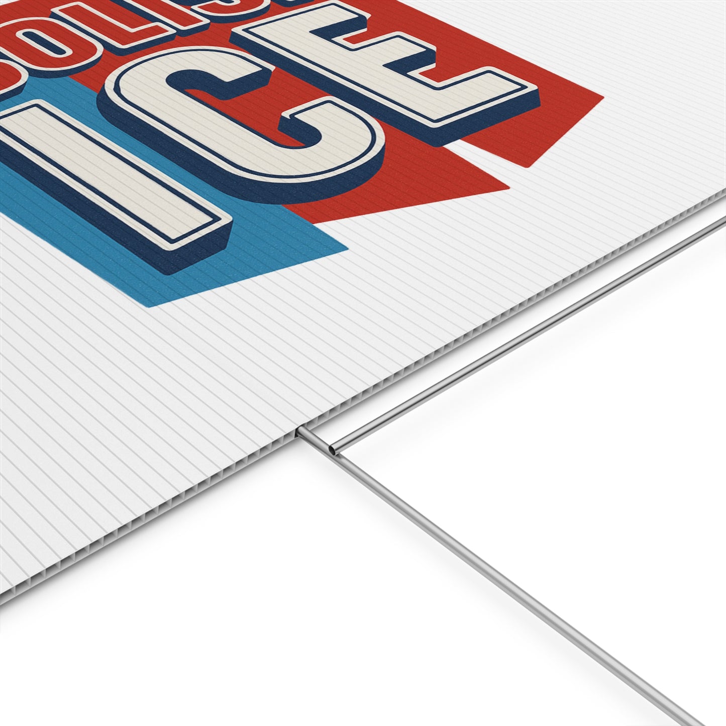White Abolish ICE Yard Sign
