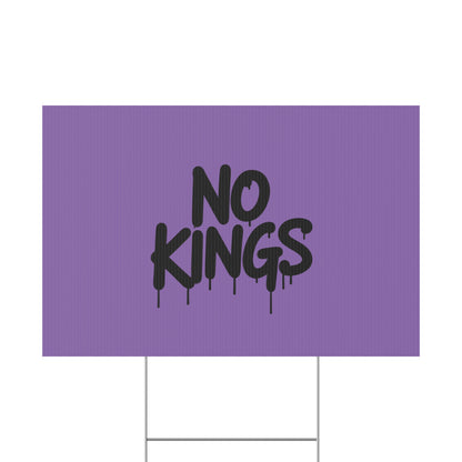 Light Purple Spray Paint No Kings Protest Yard Sign