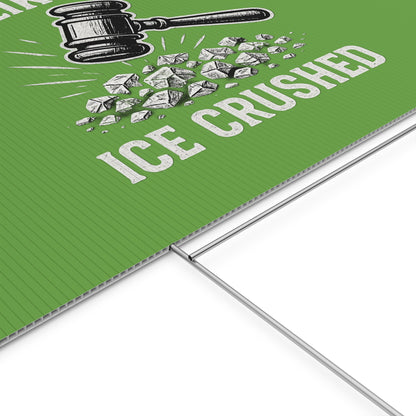Light Green Crushed ICE Protest Yard Sign