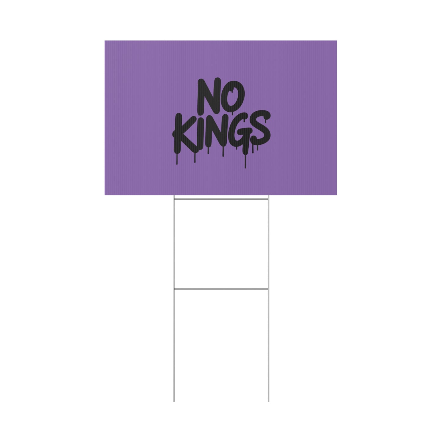 Light Purple Spray Paint No Kings Protest Yard Sign