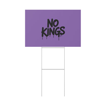 Light Purple Spray Paint No Kings Protest Yard Sign
