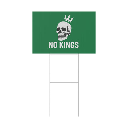 Dark Green Yard Sign - 'No Kings' Design