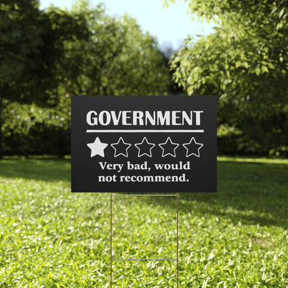 Black Yard Sign - 1/5 Stars Would Not Recommend - protest shirt from No Kings Store