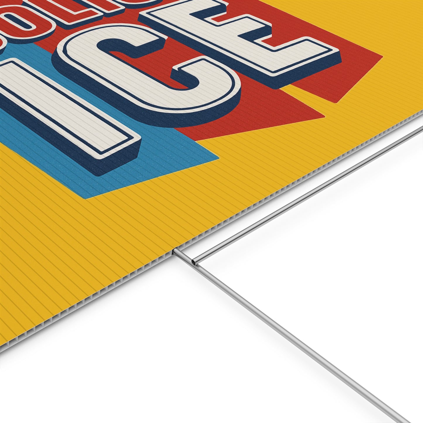 Yellow Abolish ICE Yard Sign