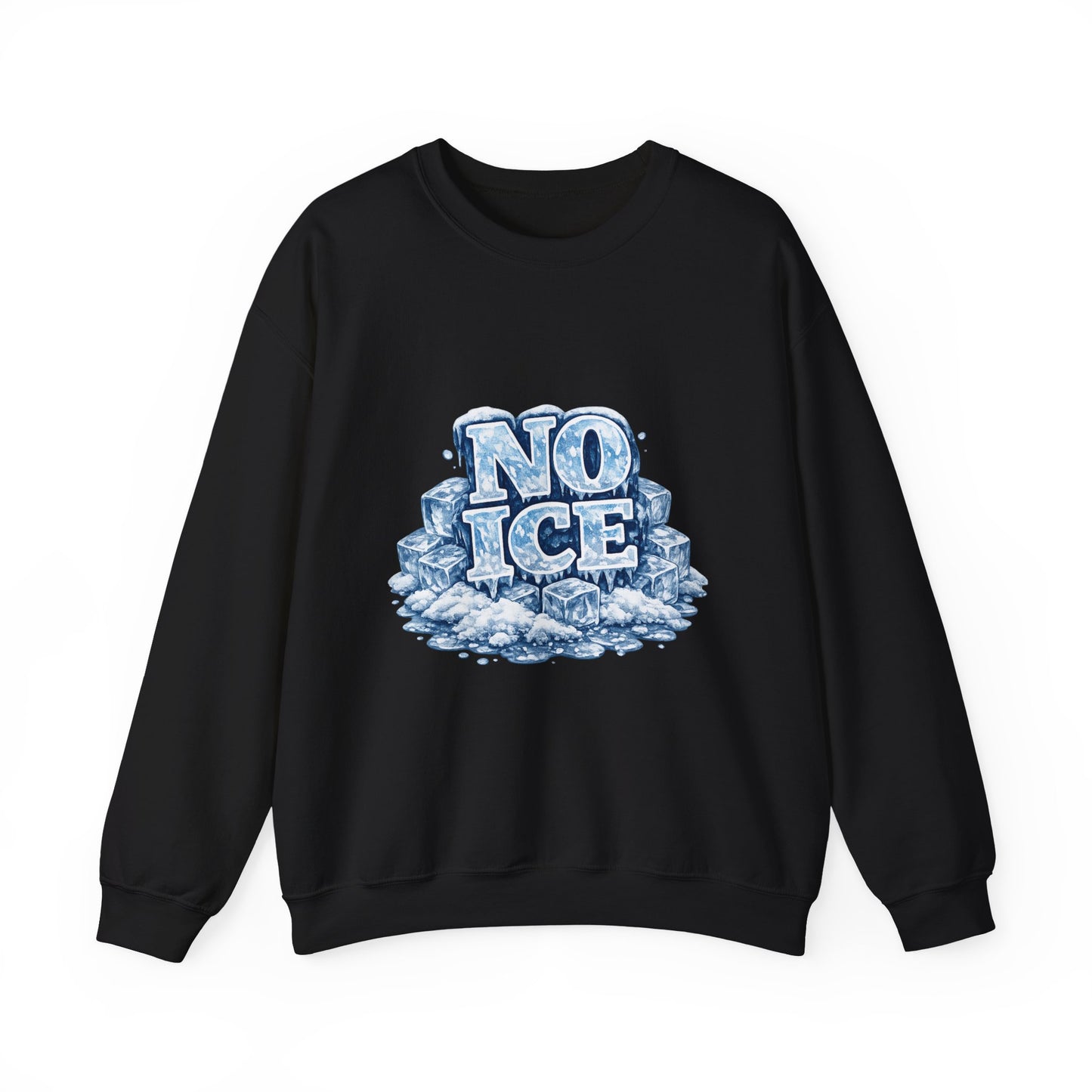 No ICE Crewneck Sweatshirt — Retro Iced Typography Graphic Sweatshirt