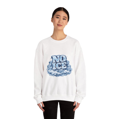 No ICE Crewneck Sweatshirt — Retro Iced Typography Graphic Sweatshirt