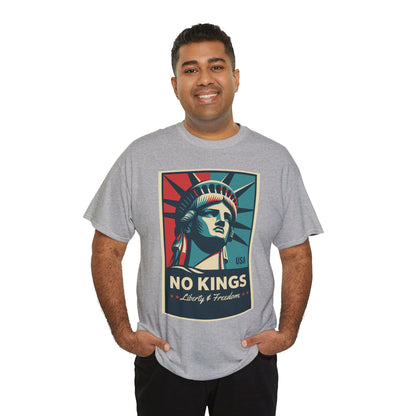 Statue of Liberty Tee - No Kings, Unisex Heavy Cotton T-Shirt, Freedom Shirt, Patriotic Apparel for Celebrations, Gift for Enthusiasts