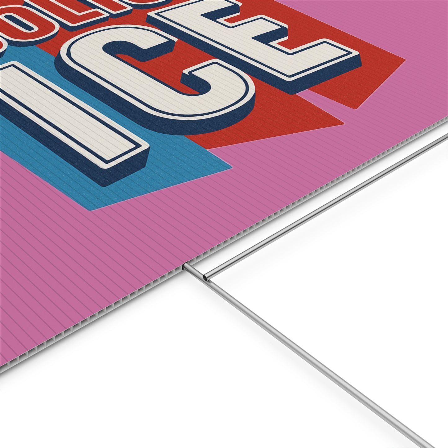 Light Pink Abolish ICE Yard Sign