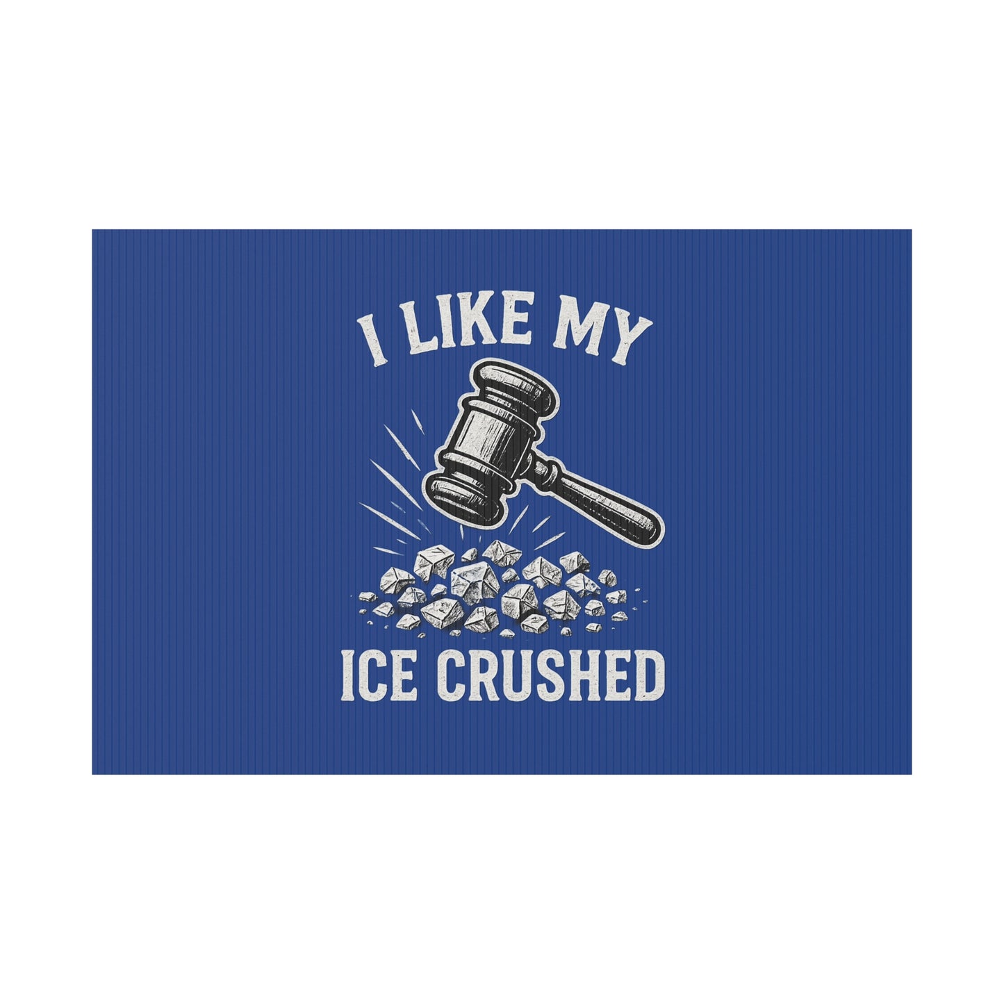 Dark Blue Crushed ICE Protest Yard Sign