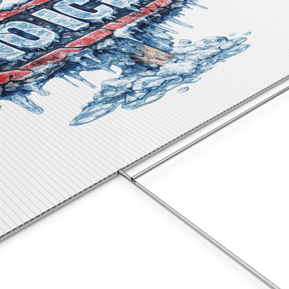 No Ice Yard Sign —  'No Ice' Plastic Lawn Sign