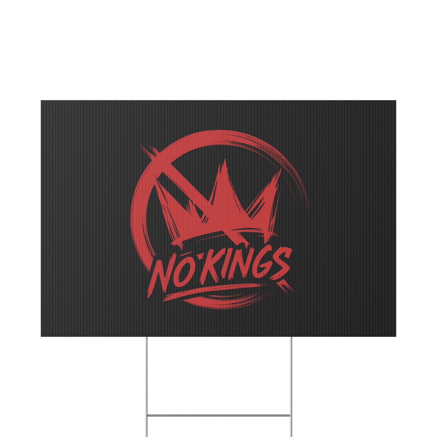 Black “No Kings” Protest Yard Sign