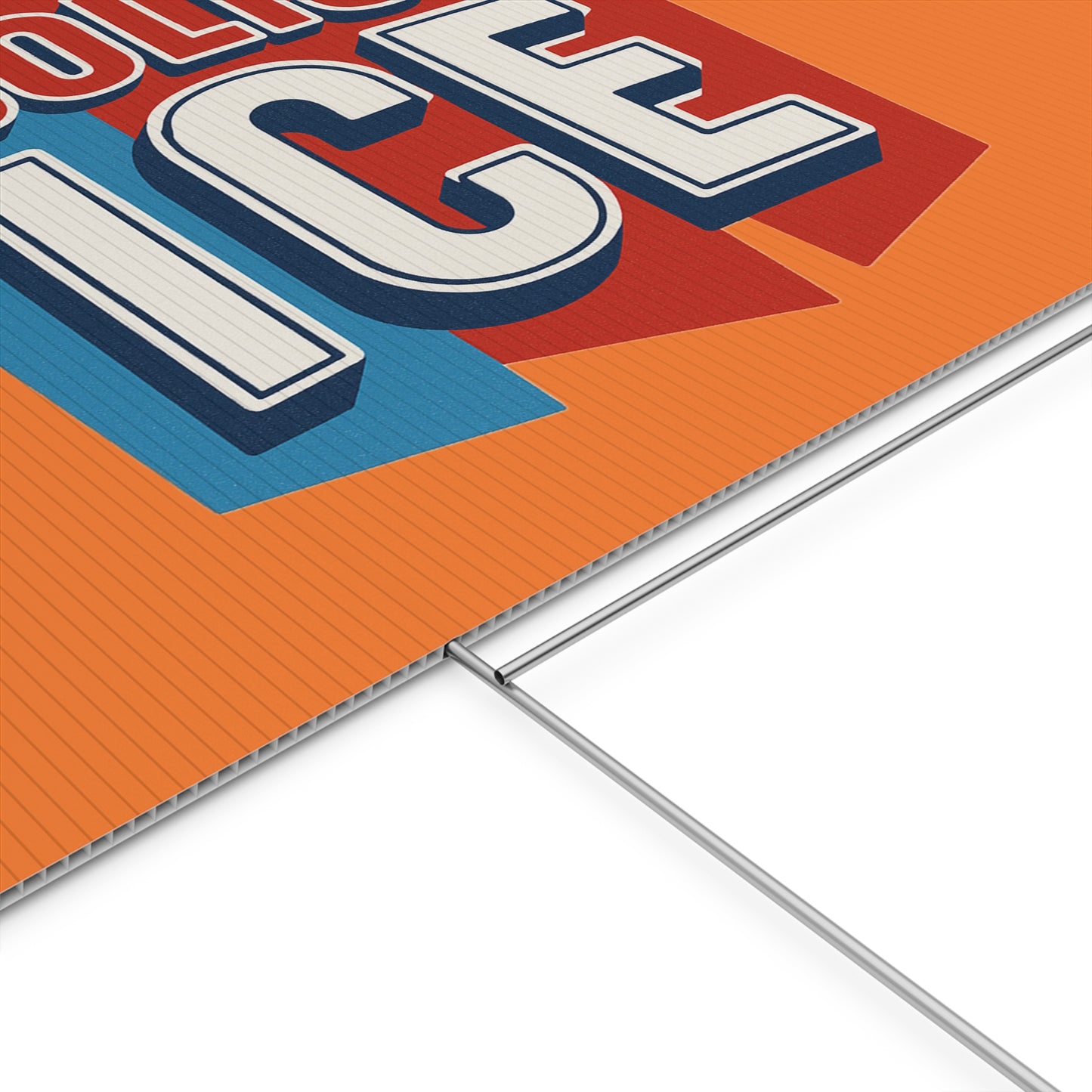 Orange Abolish ICE Yard Sign