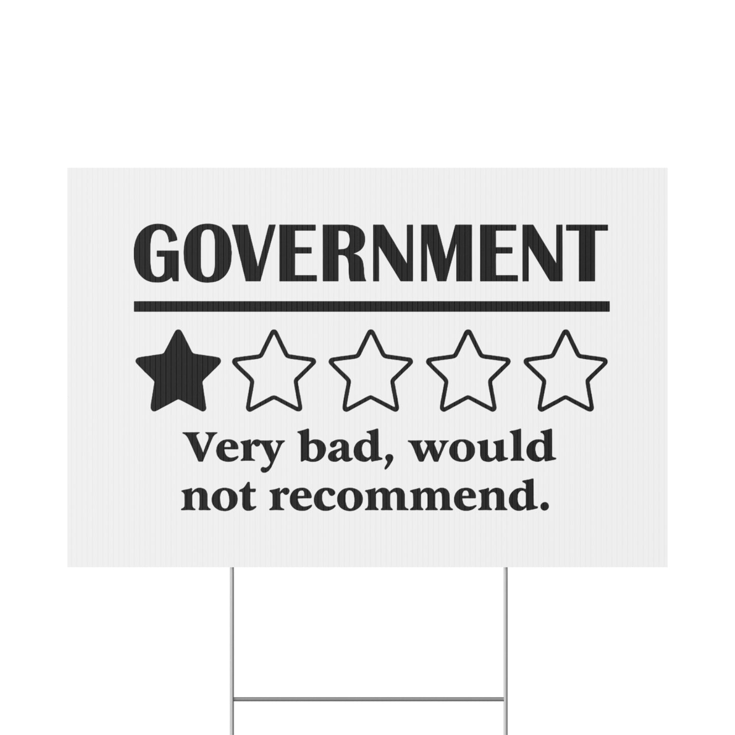 Yard Sign - 1/5 Stars Would Not Recommend