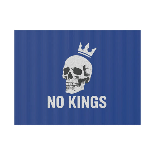 Blue Yard Sign - 'No Kings' Design