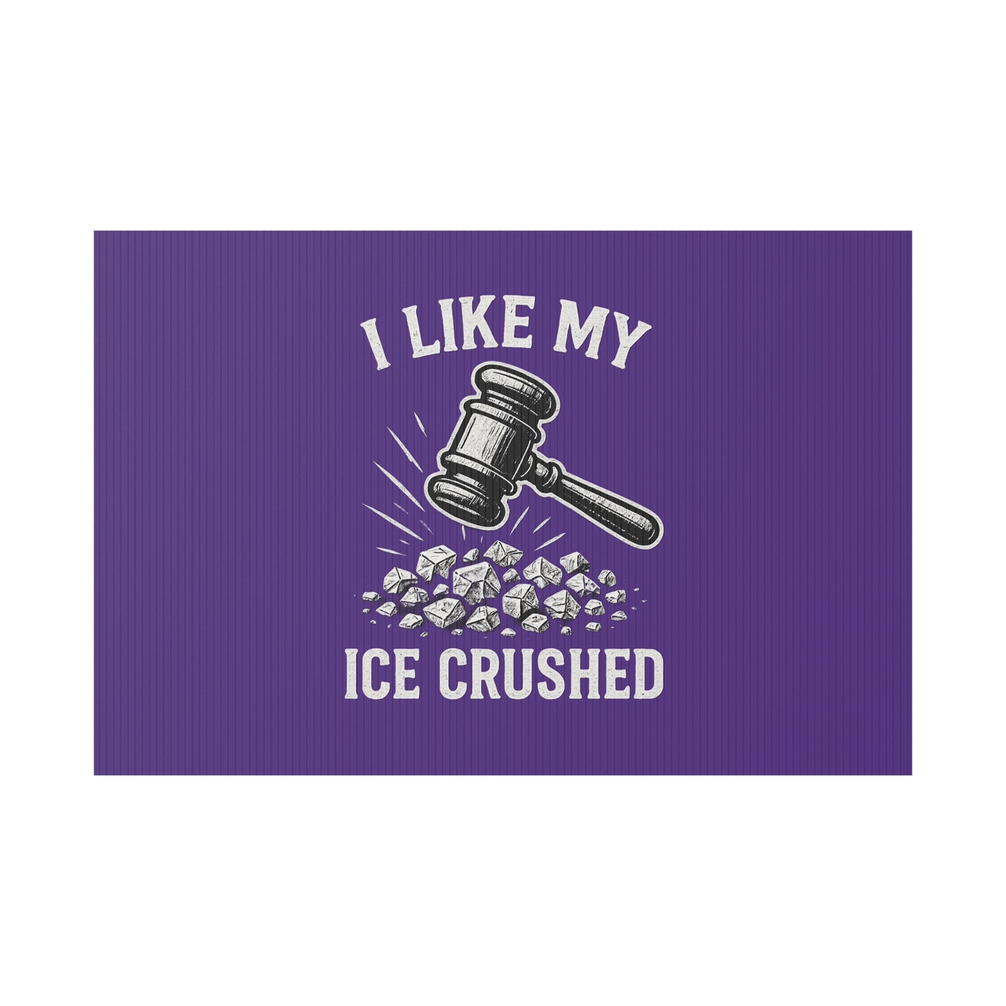Dark Purple Crushed ICE Protest Yard Sign