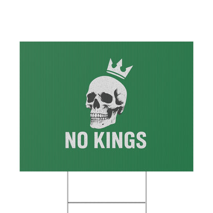 Dark Green Yard Sign - 'No Kings' Design